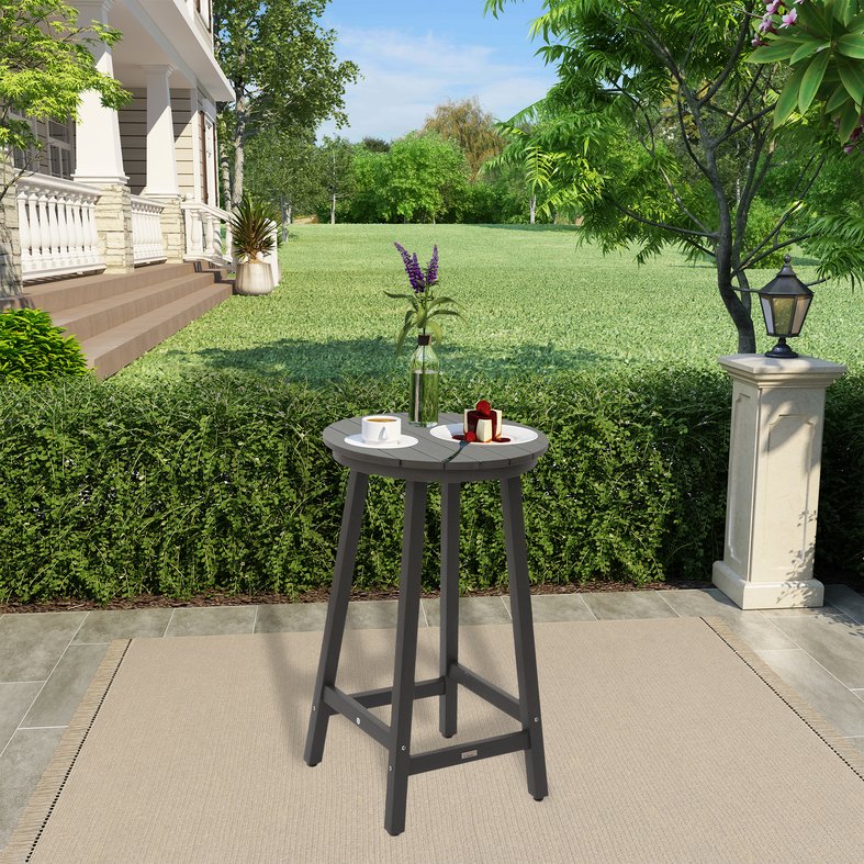 English Elm Patio Square Bar Table Weather Resistant Hips Wood Grain Finish for Deck or Pool T3609P482829