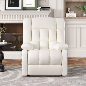 English Elm Recliner Rocker Chair Upholstered with Side Pocket and Footrest for Living Room T3623P438638