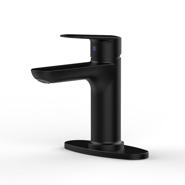 English Elm Matte Black Single Handle Bathroom Faucet For 1 Or 3 Hole Sinks - Sleek, Durable, Easy Install! T3177P289663