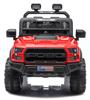 English Elm Kids 12v Dual Motor Off Road Ride on Truck with Remote Control Led Lights and Swing Red W1760P426762