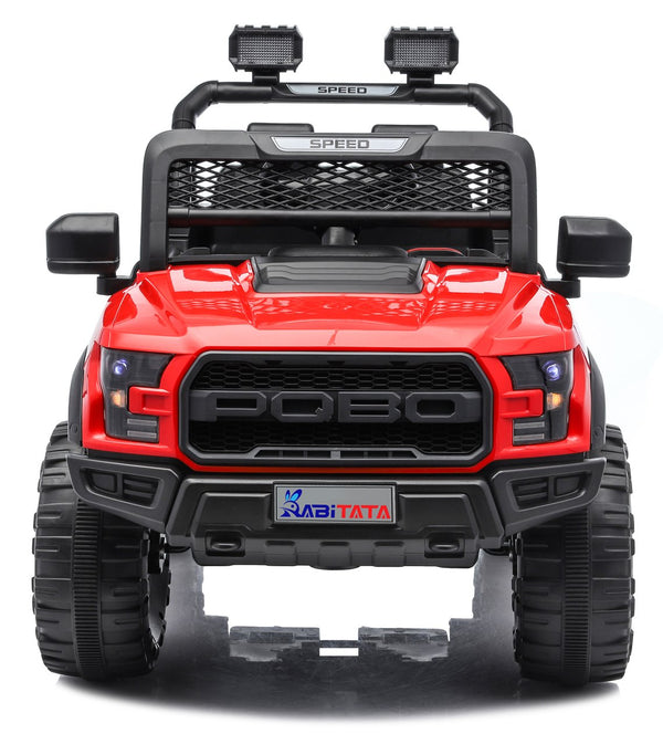 English Elm Kids 12v Dual Motor Off Road Ride on Truck with Remote Control Led Lights and Swing Red W1760P426762