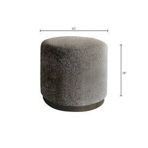 English Elm Oval Upholstered Accent Ottoman with Red Oak Base for Bedroom or Living Room B035P265997