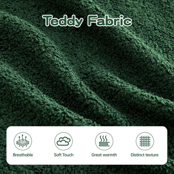 English Elm 106" Teddy Fabric Sofa - Luxurious No Assembly L-Shaped Couch With Chaise For Cozy Living Rooms, Green W714S01421