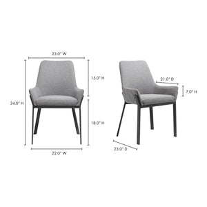 English Elm Lloyd Quilted Polyester Dining Chair Set with Iron Base for a Modern Table B2769P504203