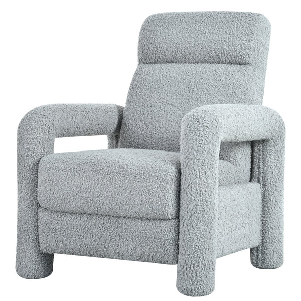 English Elm Christopher Knight Home® - 31.25" Push Back Recliner Plush Teddy Fleece Upholstered Armchair with Foam & Pocket Springs Comfort 90–120–150° Adjustments LIGHT GREY N763P212864R