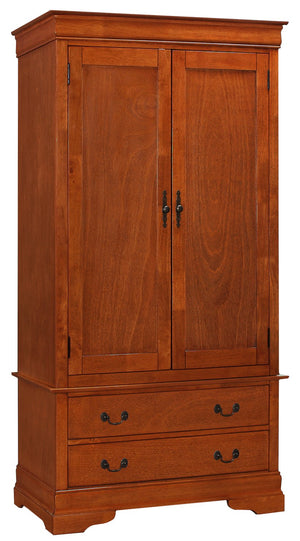 English Elm Elegant Oak Armoire 78"H x 40"W x 24"D - Rich Oak Finish, Classic Design, Spacious No-Assembly Storage B078S00033