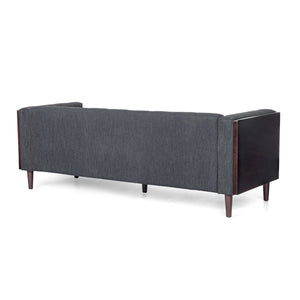 English Elm Christopher Knight Home® - 3-Seater Charcoal Fabric Sofa - Mid-Century Modern Style With Plush Comfort & Durable Design 69871.00ACHAR_69871.00BCHAR