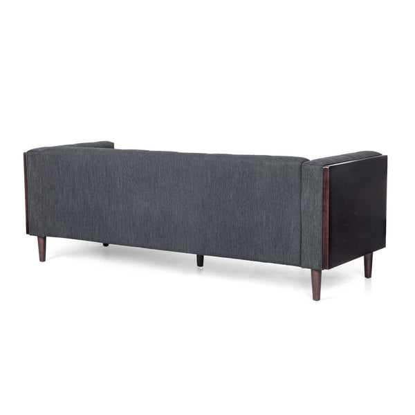 English Elm Christopher Knight Home® - 3-Seater Charcoal Fabric Sofa - Mid-Century Modern Style With Plush Comfort & Durable Design 69871.00ACHAR_69871.00BCHAR