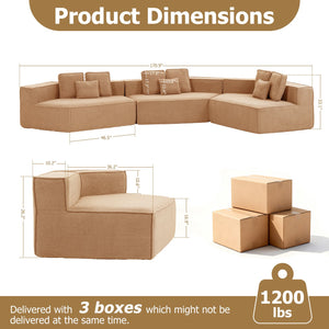 English Elm 181"extra Large Nine Seat Modular Sectional Sofa in Plush Sherpa for Spacious Lounges W3326S00040