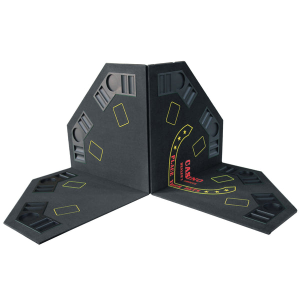 English Elm Ino Folding Octagon Felt Poker Tabletop for 8 Players with Cup Holders and Carry Case W2748P271362
