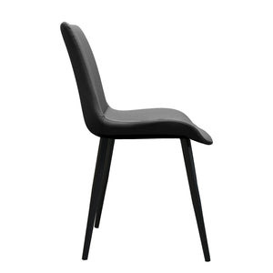 English Elm Beige Cotton Linen Armless Dining Chairs with Oak Legs Ergonomic Set of 2 Black W5815P476448