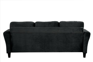 English Elm Couch Luxurious Black Velvet Sectional Set 1+2+3 - Modern Comfort For Stylish Living Spaces! W2121S00011