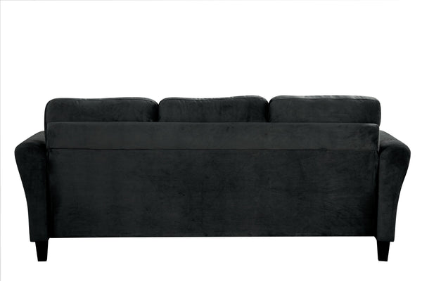English Elm Couch Luxurious Black Velvet Sectional Set 1+2+3 - Modern Comfort For Stylish Living Spaces! W2121S00011