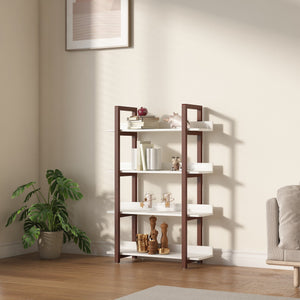 English Elm Multifuction Solid Wood Bookcase - Cedar Frame 4-Tier Narrow Shelf, Plant Stand, 40lb/Layer Durable W3128P281333