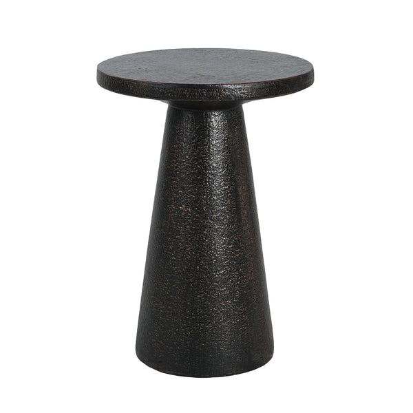 English Elm Mgo Compact Side Table Weatherproof Magnesium Oxide Build for Patio or Living Room Black N776P372343B