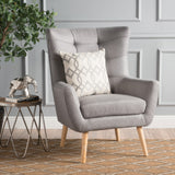 Christopher Knight Home® - Noble House - Tamsin Grey Fabric Mid Century Club Chair