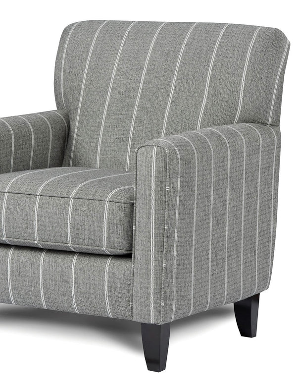 English Elm Modern Modern Squared Design Chair Large Pillow Back Paisley Stripe Pattern Tapered Legs Plush Cushion 32x38x30 inches B2741P376973