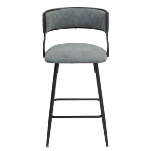 English Elm 26'' Modern Counter Height Bar Stools With Pu Upholstery & Sturdy Black Steel Frame For Kitchen Use W2215P196281