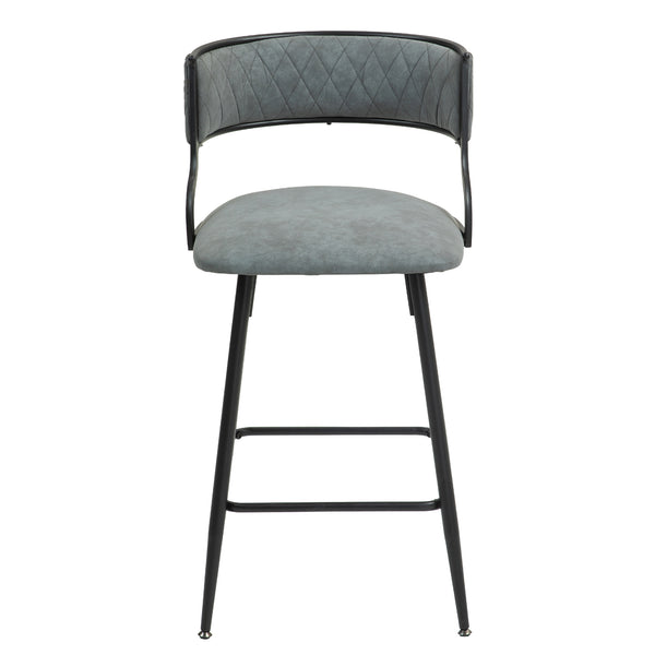 English Elm 26'' Modern Counter Height Bar Stools With Pu Upholstery & Sturdy Black Steel Frame For Kitchen Use W2215P196281