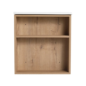 English Elm 36" Wall Mounting Bathroom Vanity With Ceramic Sink, Side Adjustable Shelf, Soft-Close Drawers, Water-Resistant Plywood Finish W999S00142