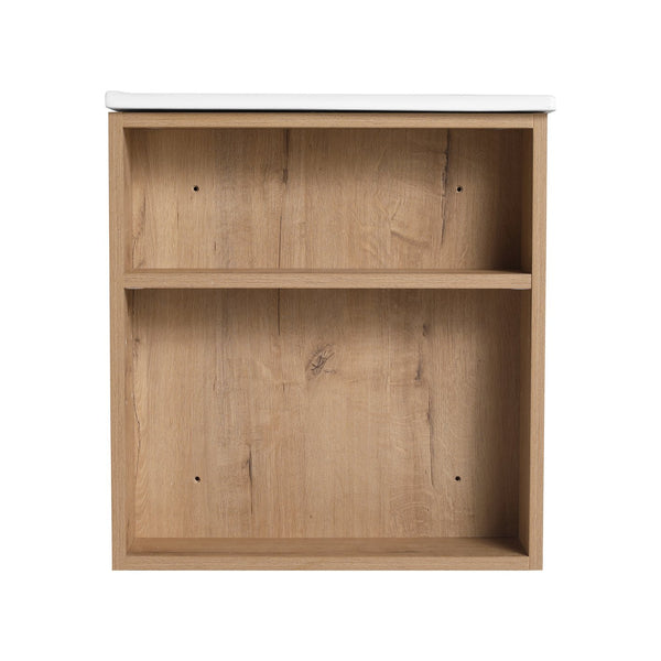 English Elm 36" Wall Mounting Bathroom Vanity With Ceramic Sink, Side Adjustable Shelf, Soft-Close Drawers, Water-Resistant Plywood Finish W999S00142