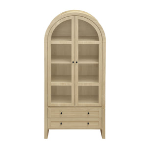 English Elm 70.28" Tall Arched Kitchen Pantry - Stylish Farmhouse Cabinet With Adjustable Shelves For Versatile Storage W688P204443