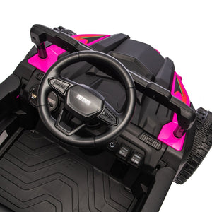 English Elm 24v Kids Utv Ride on with Dual 80w Motors Remote Control and Four Wheel Suspension Pink W1578P342131