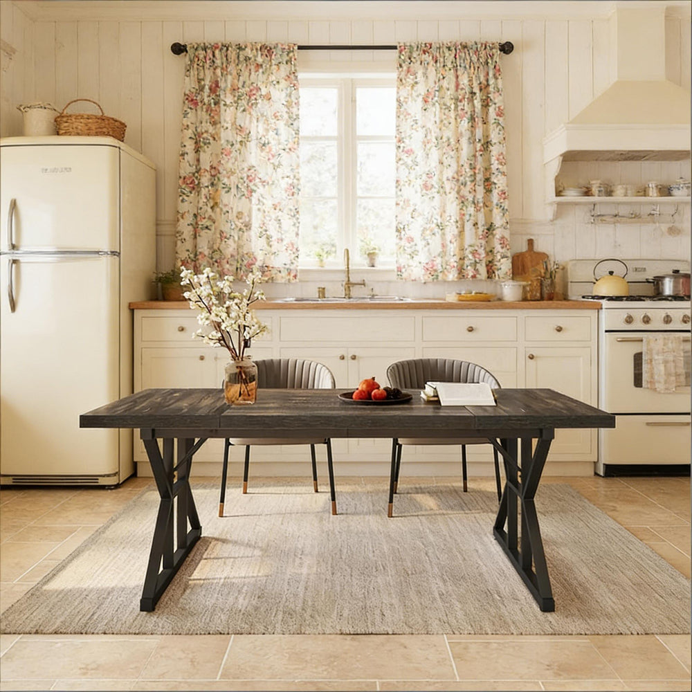 English Elm Woodgrain Walnut Look Bar Height Table with Hexagonal Base for Home Loft Dining T3971P451262
