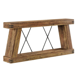 English Elm Coffee Console Table Industrial Metal Frame Vintage Wood Grain 2 Tier Entryway Sofa T3971P449920