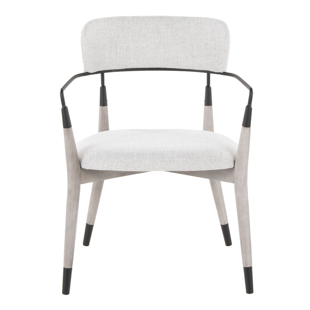 English Elm Chair Set of 2 White Faux Leather Seats with Angular Black Metal Legs Modern Dining B202P471338