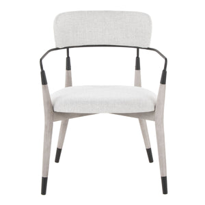 English Elm Chair Set of 2 White Faux Leather Seats with Angular Black Metal Legs Modern Dining B202P471338