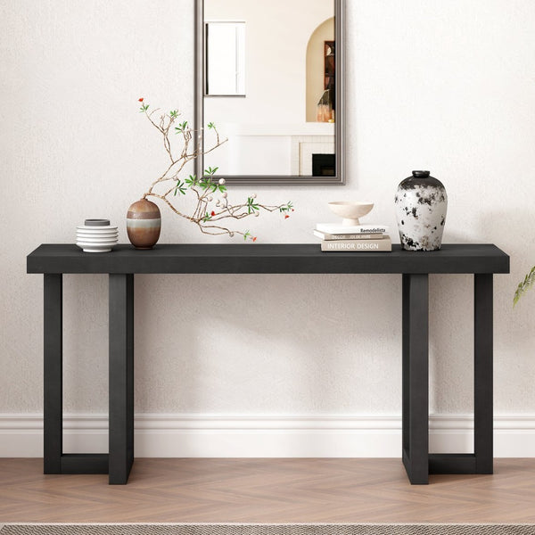 English Elm U_Style Modern Geometric Console Table With Solid Pine Legs For Stylish Entryway Or Living Room N711P289128B-GIGA