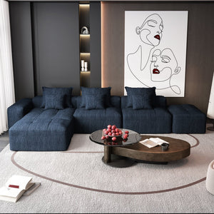 English Elm Modern Oversized Modular Sectional Sofa In Sparkling Chenille - Customizable 6-Piece Design & Pillows W1885S00075