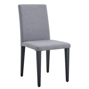 English Elm Two Linen-Cotton Dining Chairs with Sturdy Metal Legs, Breathable Upholstery and Anti-Slip Feet for Comfort and Stability Black,Light Gray W1151P263140