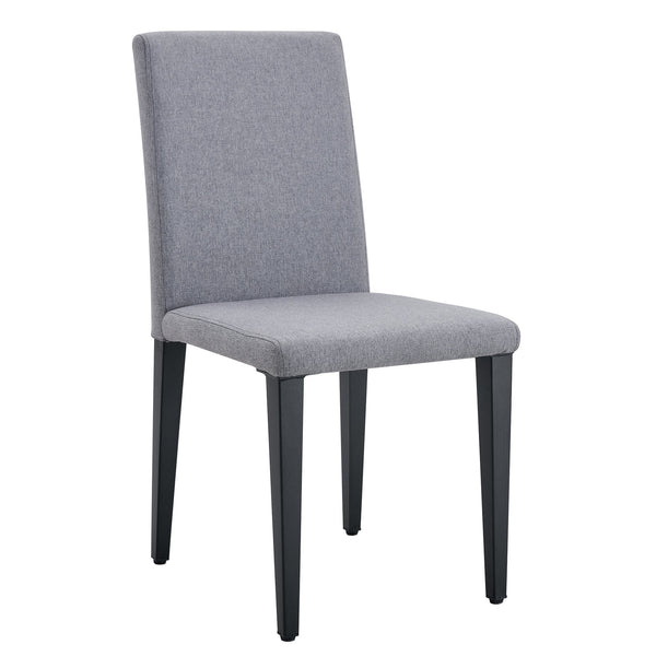 English Elm Two Linen-Cotton Dining Chairs with Sturdy Metal Legs, Breathable Upholstery and Anti-Slip Feet for Comfort and Stability Black,Light Gray W1151P263140