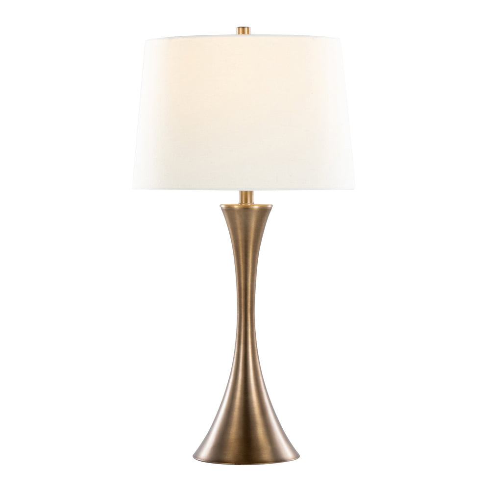 English Elm Lenuxe 29" Set Of 2 Modern Table Lamps In Golden Bronze With Off-White Shade For Elegant Lighting B202P224104