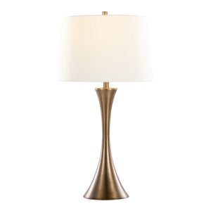 English Elm Lenuxe 29" Set Of 2 Modern Table Lamps In Golden Bronze With Off-White Shade For Elegant Lighting B202P224104