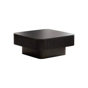 English Elm 31.5'' Square Wood Veneer Flip Top Storage Coffee Table with Slat Detail for Living Rooms Black W1435P375247