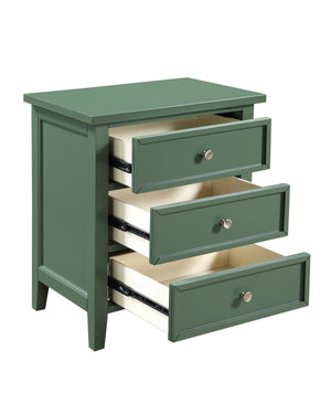 English Elm Luca 3-Drawer Nightstand with Dovetail Drawers and Metal Glides, Tapered Legs, No Assembly Required Antique Green B050P376950