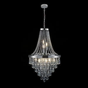 English Elm 20" K9 Crystal Chrome Chandelier 11 Arm Adjustable Drop for Foyer or Dining Room W2312P477370