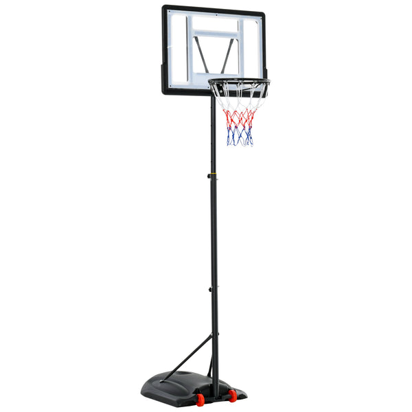 English Elm Soozier Portable Basketball Goal Steel Frame Adjustable Height Backboard with Wheels W2225P217773