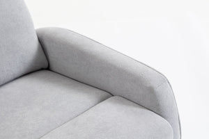 English Elm Short Plush Swivel Recliner Armchair with 360 Degree Rotation for Living Room Grey W547P437355