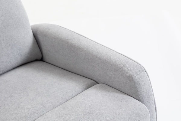 English Elm Short Plush Swivel Recliner Armchair with 360 Degree Rotation for Living Room Grey W547P437355