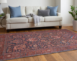 Feizy Rugs Rawlins Vintage-inspired Machine Made Polyester Oriental Rug With Intricate Patterns For Every Space Red,Orange,Blue Polyester Rln39hifrednvye76