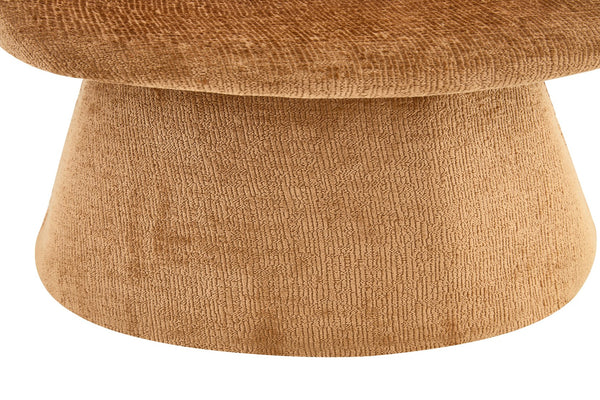 English Elm Modern Chenille Linen Accent Chair Sculptural Hollow Back Swivel Seat for Dining Vanity Brown W3493P452653
