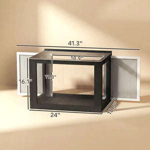 English Elm Pet Window Catio Enclosure Fir Wood Frame Acrylic Panels Outdoor Cat Perch T3971P481403