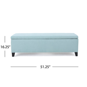 English Elm Christopher Knight Home® - Ottoman - Light Blue Fabric Storage Seat With Cushioned Top, Perfect For Modern & Traditional Décor 60159.00LBL