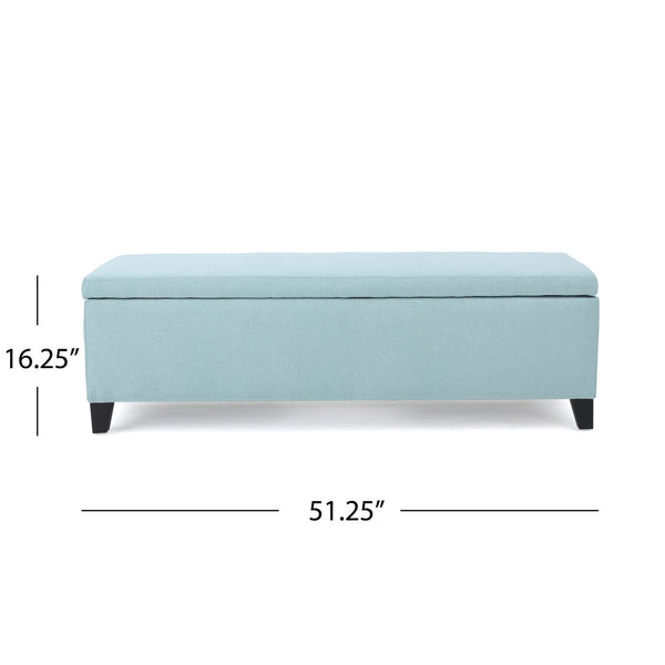 English Elm Christopher Knight Home® - Ottoman - Light Blue Fabric Storage Seat With Cushioned Top, Perfect For Modern & Traditional Décor 60159.00LBL