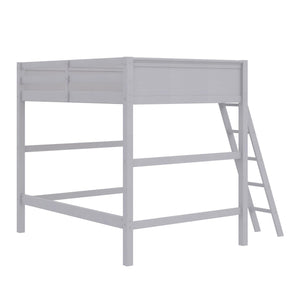 English Elm Denver Full Size Loft Bed with Ladder & Guardrails, Gray Wood Space-Saving Design for Kids Rooms B2733P384490