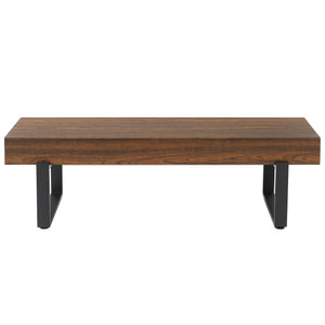 English Elm Upholstered Bench with Thick 5.5" MDF Top, Heavy-Duty Metal Legs, 550LB Capacity, Versatile Seating Espresso N752P374152D